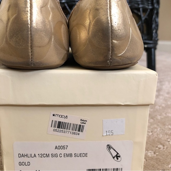 COACH Gold Leather Ballet Flats Size 6 - Picture 5 of 11